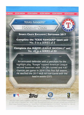 Texas Rangers MLB Crate Exclusive Topps Card #42 - Rougned Odor