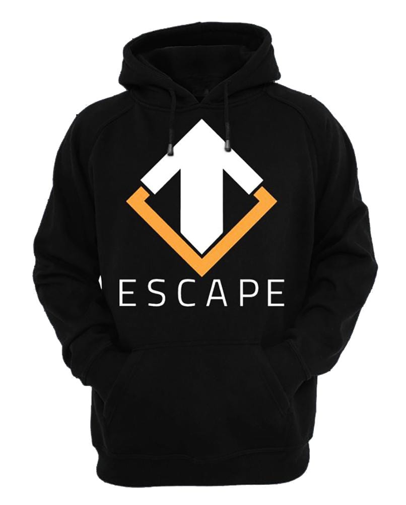 Escape Gaming Logo Men's Black Hoodie, Large