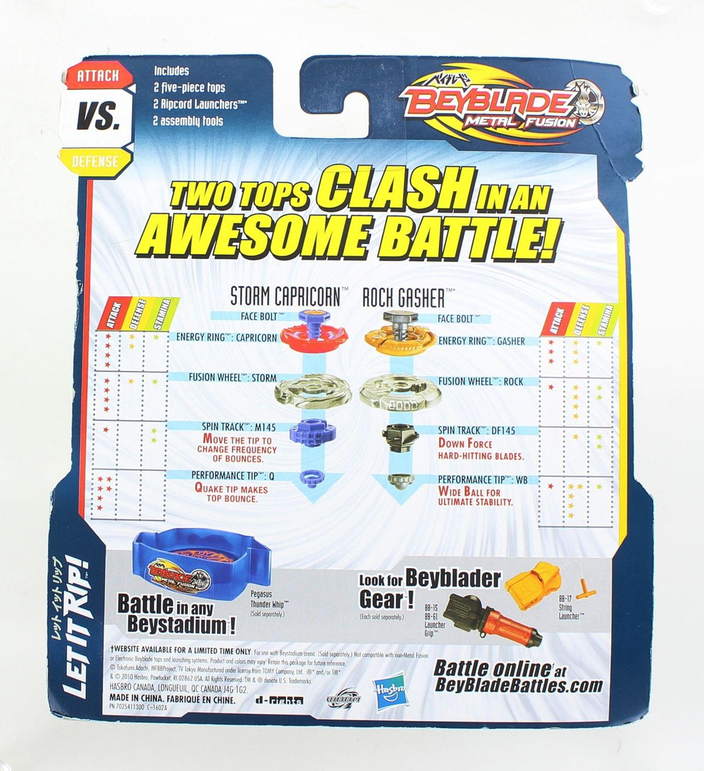 Beyblade Metal Fusion Battle Top Dual Pack - Storm Capricorn vs. Rock Gasher