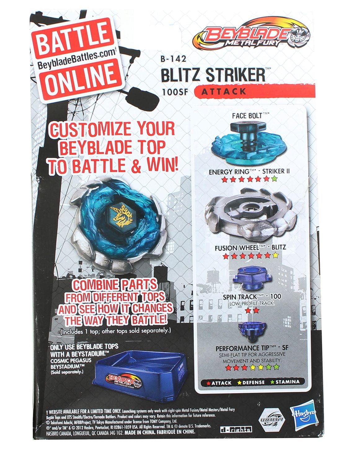 Beyblade Metal Fury Battle Top w/ Launcher - Blitz Striker