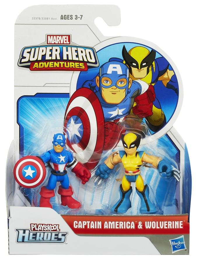Marvel Super Hero Adventures 2 Pack Captain America And Wolverine