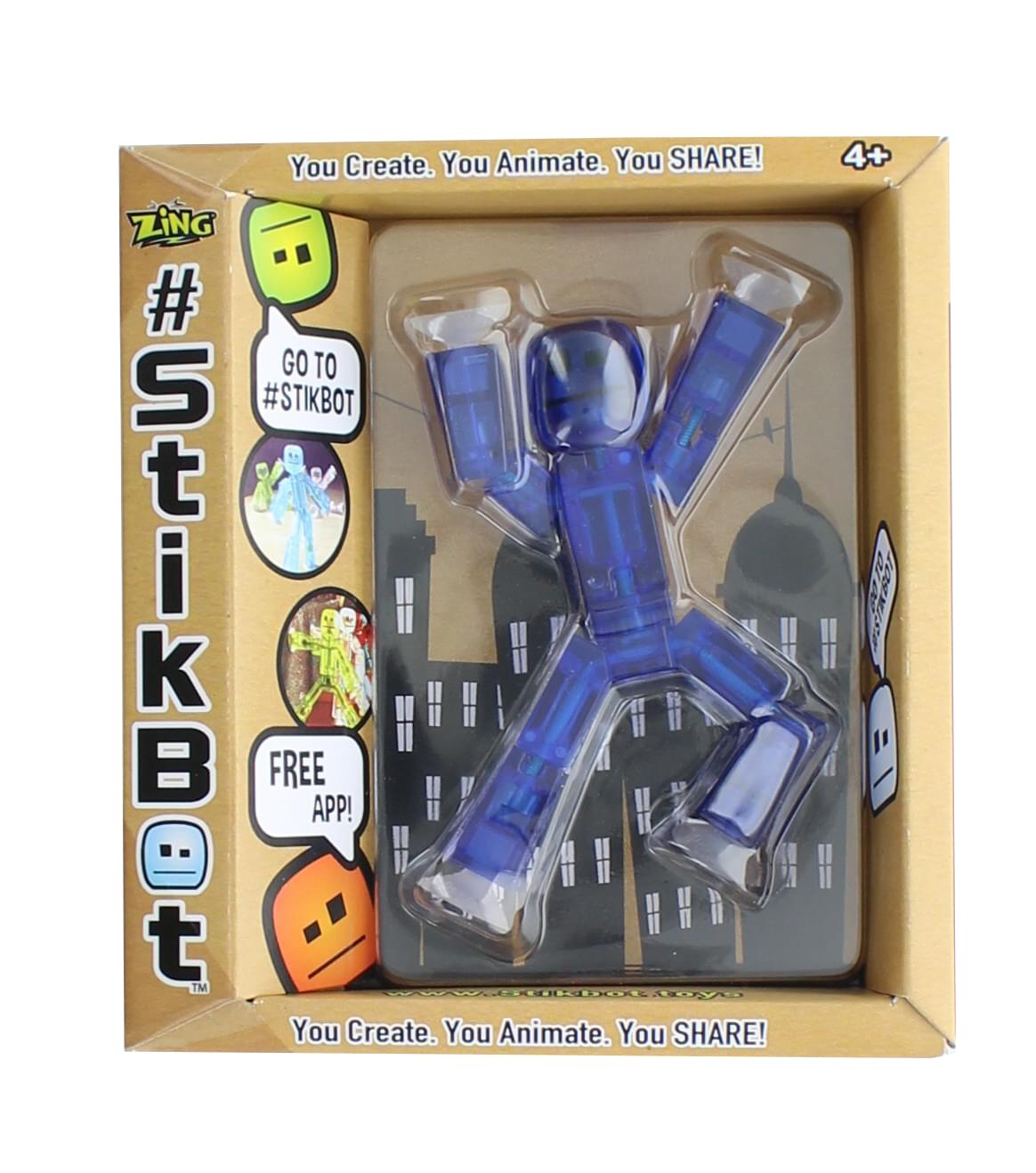 Stikbot 3 Inch Action Figure | Translucent Dark Blue