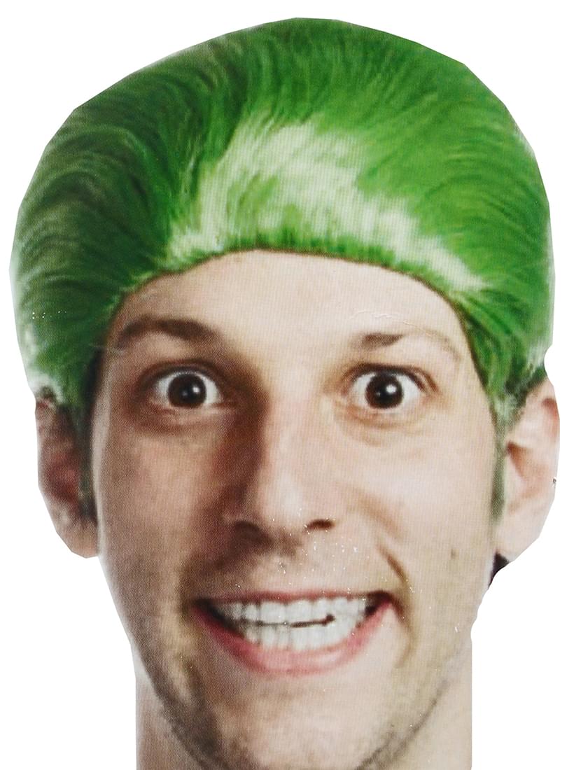 Self Destructors Men's Green Joke Adult Costume Wig