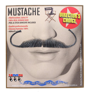 Aristocrat Grey Real Human Hair Adult Costume Moustache