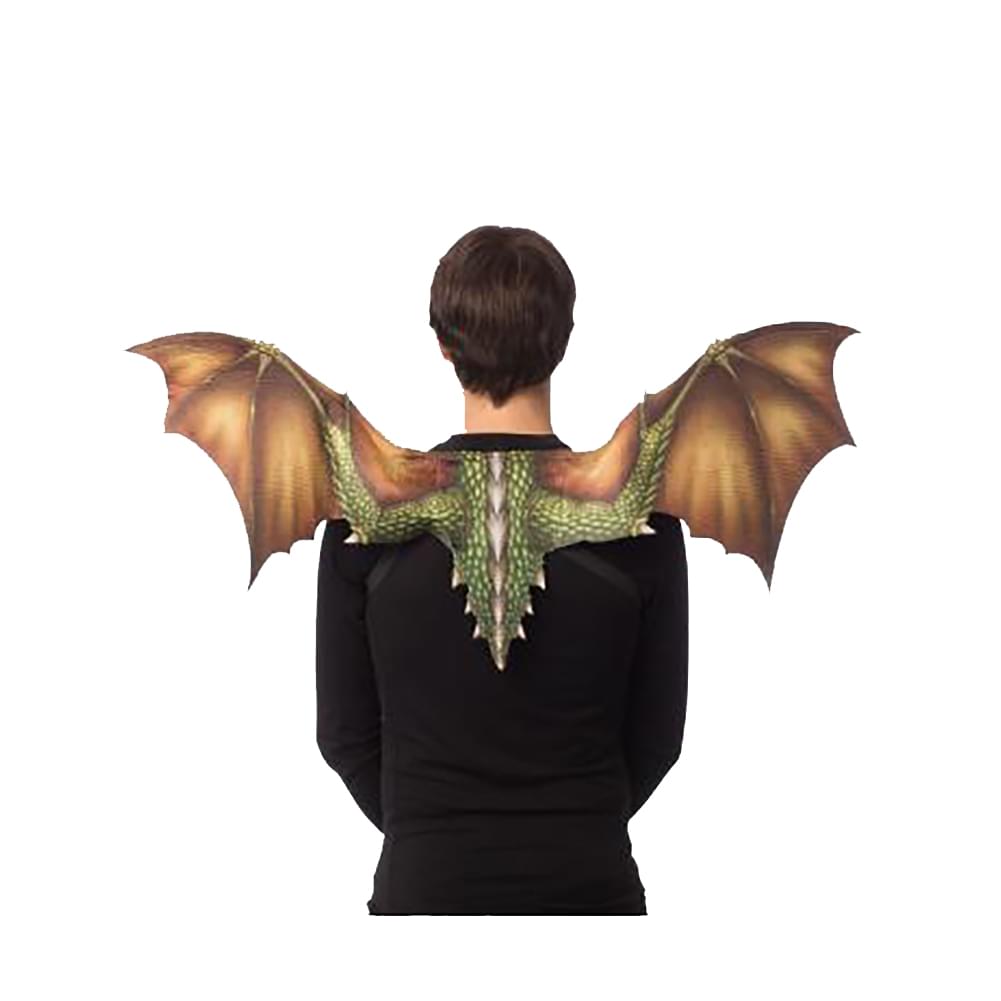 Soft Feel Dragon Wings Adult Costume Accessory, Green