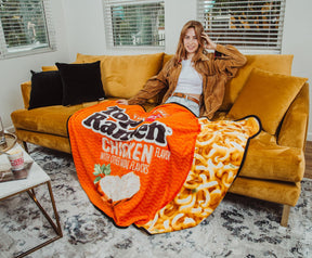 Nissin Top Ramen Chicken Flavor Microplush Throw Blanket | 45 x 60 Inches