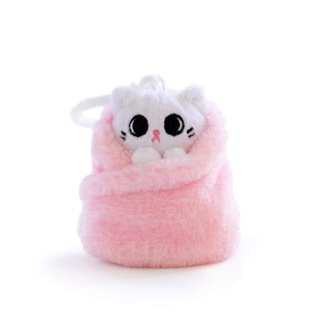 Purritos 3 Inch Cat In Blanket Plush Key Ring - Mochi