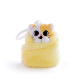 Purritos 3 Inch Cat In Blanket Plush Key Ring - Pork Bun