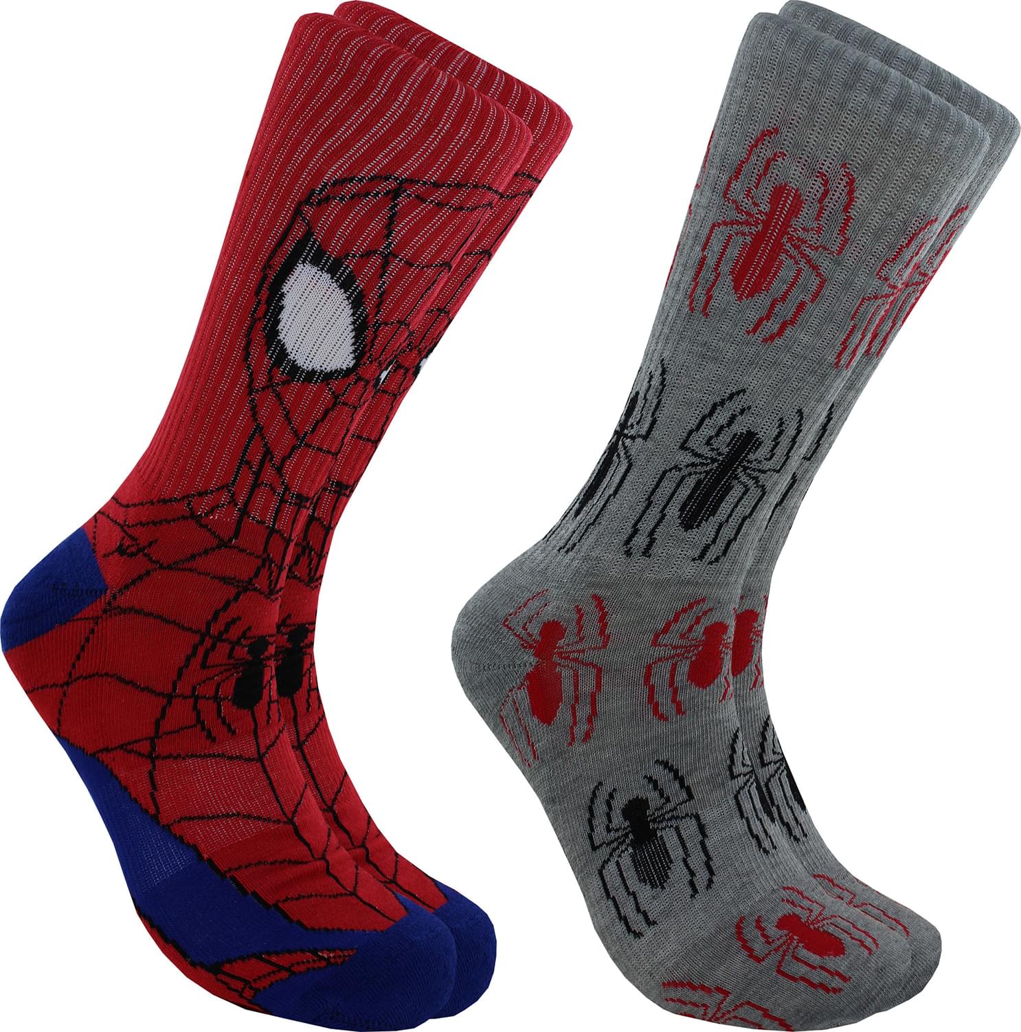 Marvel Spider-Man Mens Novelty Crew Socks | 2 Pairs