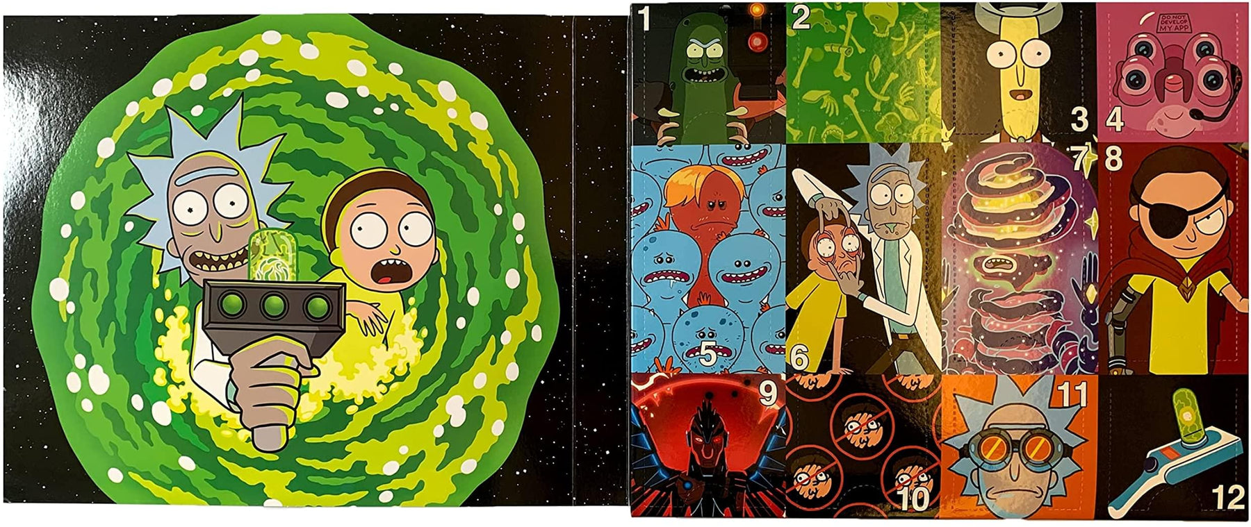 RICK AND MORTY Socks For Men & Teens US Size 7.5–10, Soft & Warm Fluffy Slipper Socks, Gifts For Him (Black/Green