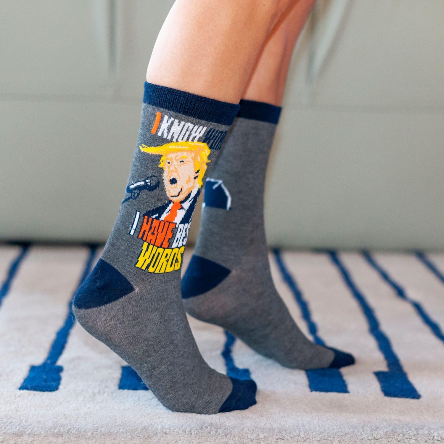Donald Trump Socks | I Have Best Words And I Know Words Crew Sock Exclusive