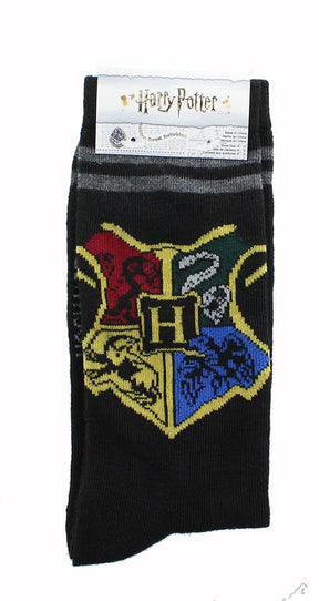 Harry Potter Black Hogwarts Crest Men's Crew Socks | Free Shipping