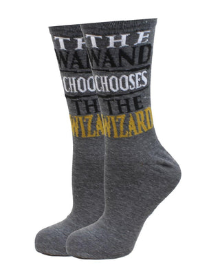 OFFICIAL Harry Potter Socks | The Wand Chooses the Wizard | Adult Crew Socks