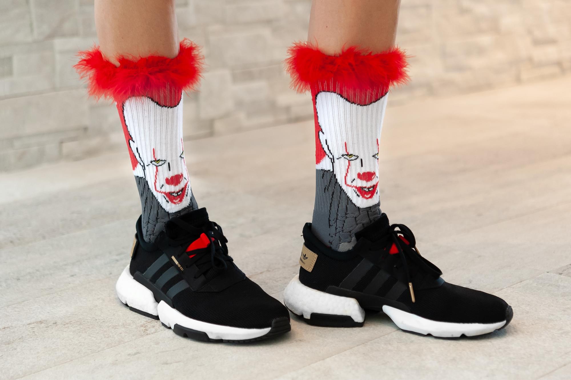 IT Pennywise Athletic Crew Socks - Tube Socks for Adults with 3D Print - 1 Pair