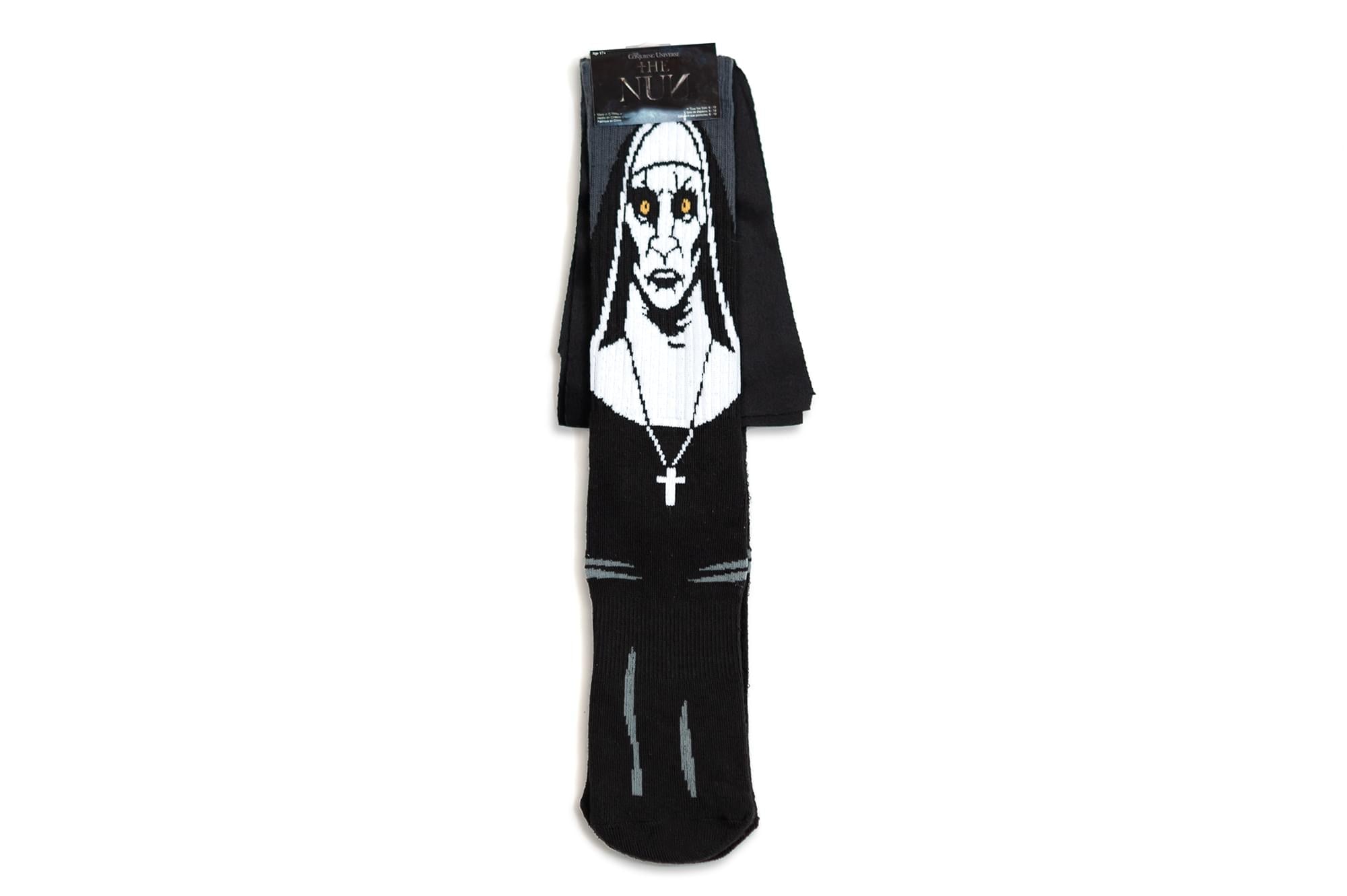 The Nun Athletic Crew Socks with 3D Print - Breathable Black Tube Socks - 1 Pair