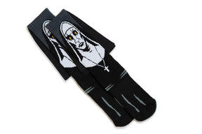 The Nun Athletic Crew Socks with 3D Print - Breathable Black Tube Socks - 1 Pair