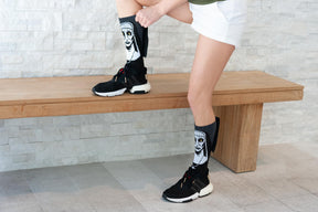 The Nun Athletic Crew Socks with 3D Print - Breathable Black Tube Socks - 1 Pair