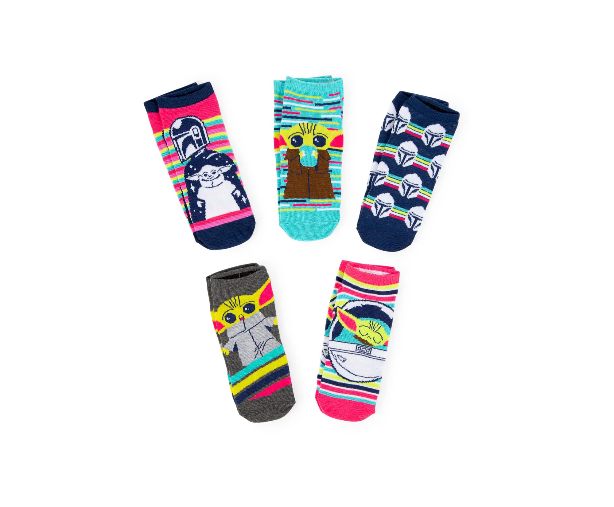 Star Wars: The Mandalorian Unisex Low-Cut Socks | Set A | 5 Pairs | Size 4-10