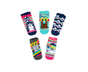 Star Wars: The Mandalorian Unisex Low-Cut Socks | Set A | 5 Pairs | Size 4-10