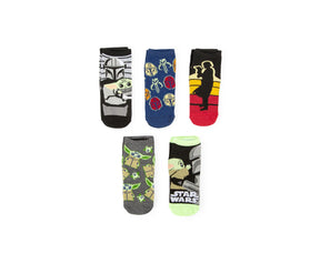 Star Wars: The Mandalorian Unisex Low-Cut Socks | Set B | 5 Pairs | Size 4-10
