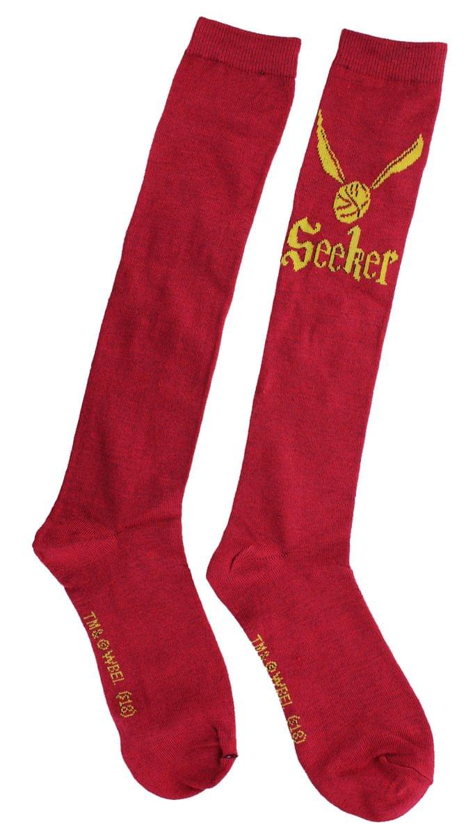 Harry Potter Quidditch Women's Knee High Socks, Seeker (Burgundy)