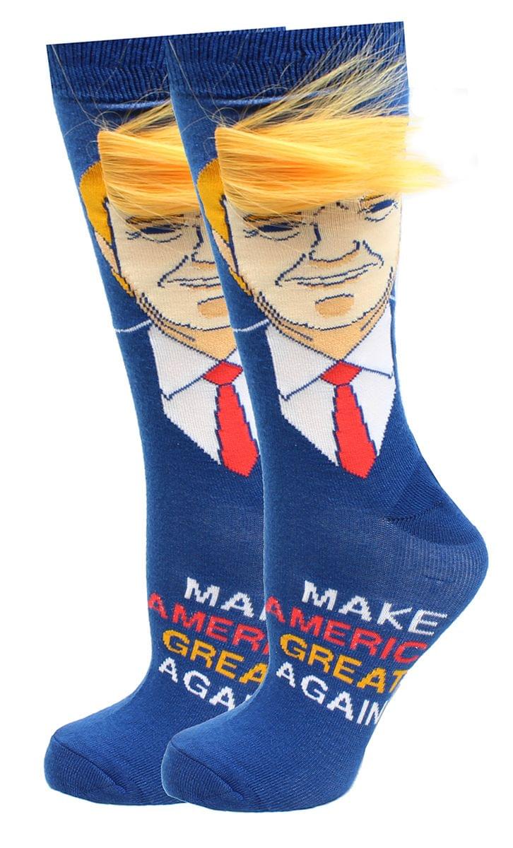 Donald Trump Collection | Trump with Hair Crew Sock Exclusive|Sizes 6 - 12