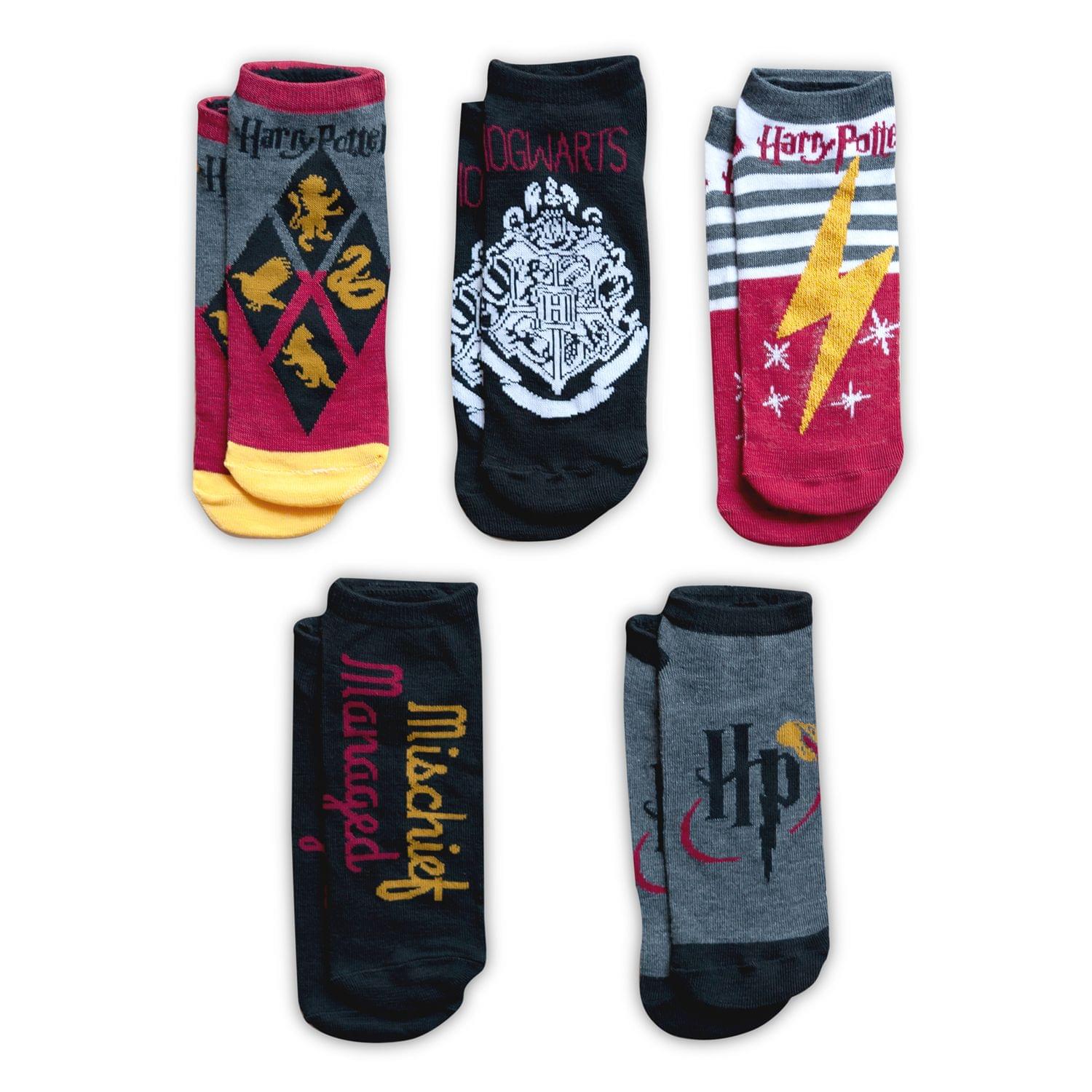 Harry Potter Color Adult Ankle Socks - 5-Pack