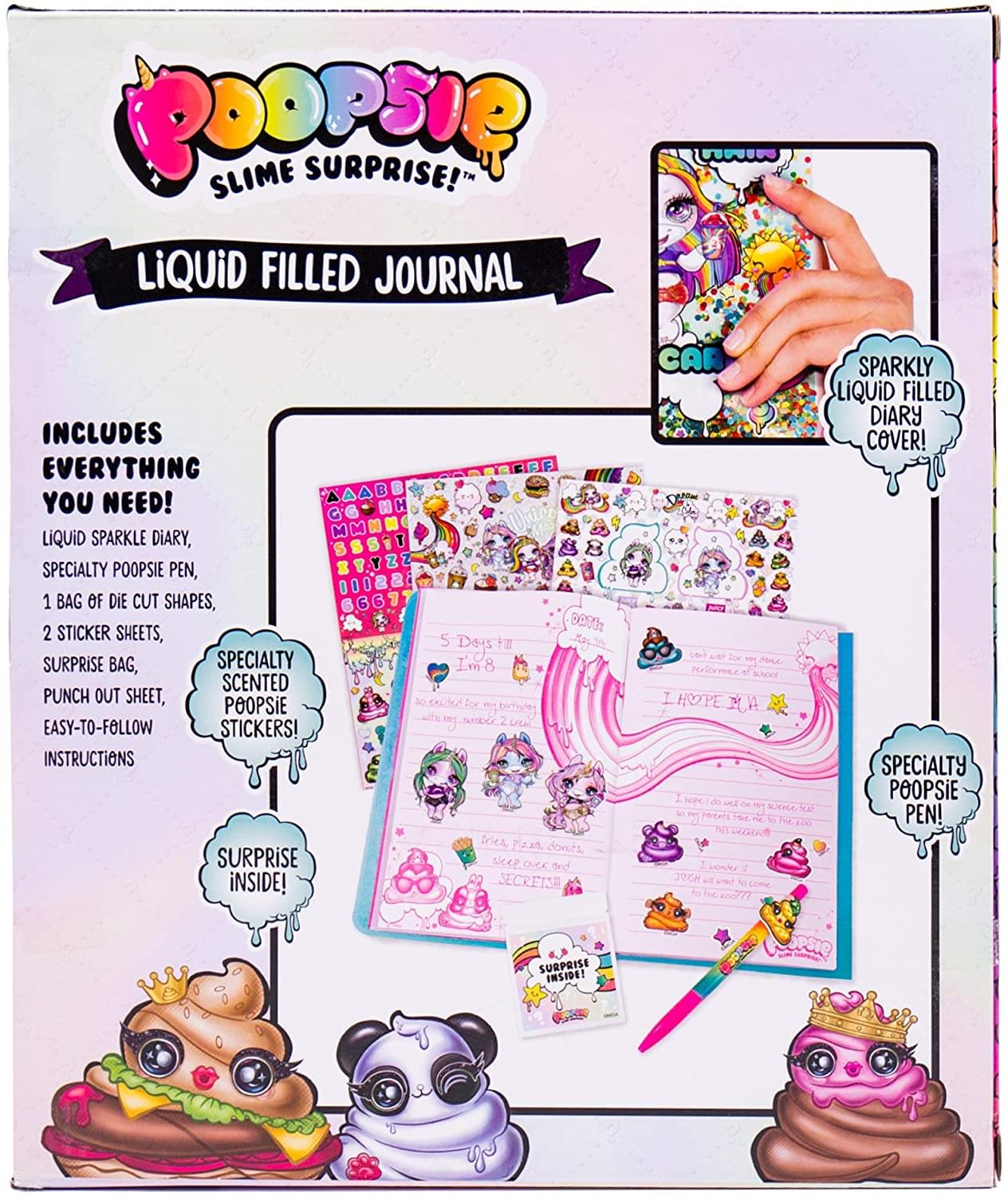 Poopsie Slime Surprise Liquid Filled Journal w/ Stickers & Pen