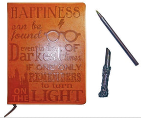 Harry Potter Faux Leather Journal w/ Wand Pen