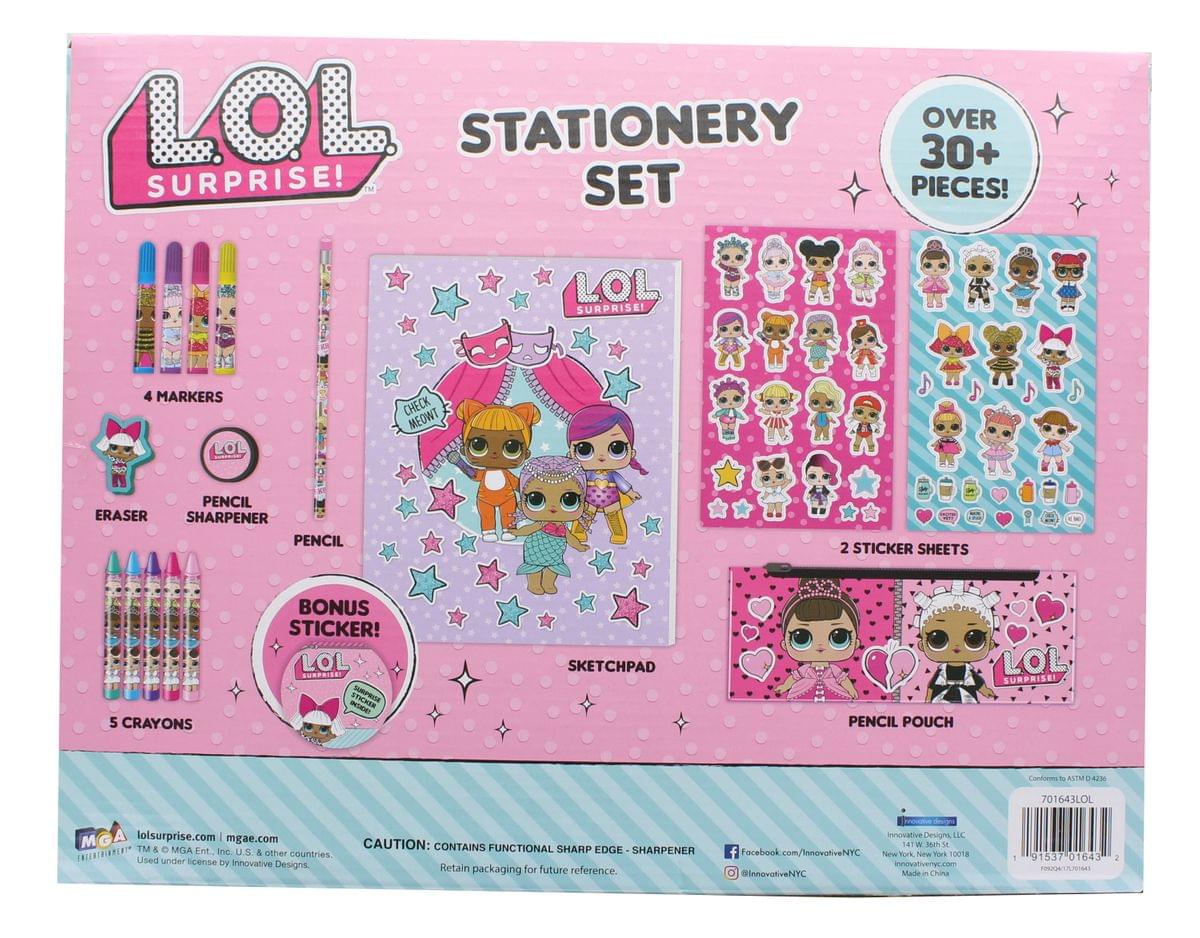 LOL Surprise! 30+-Piece Stationery Set