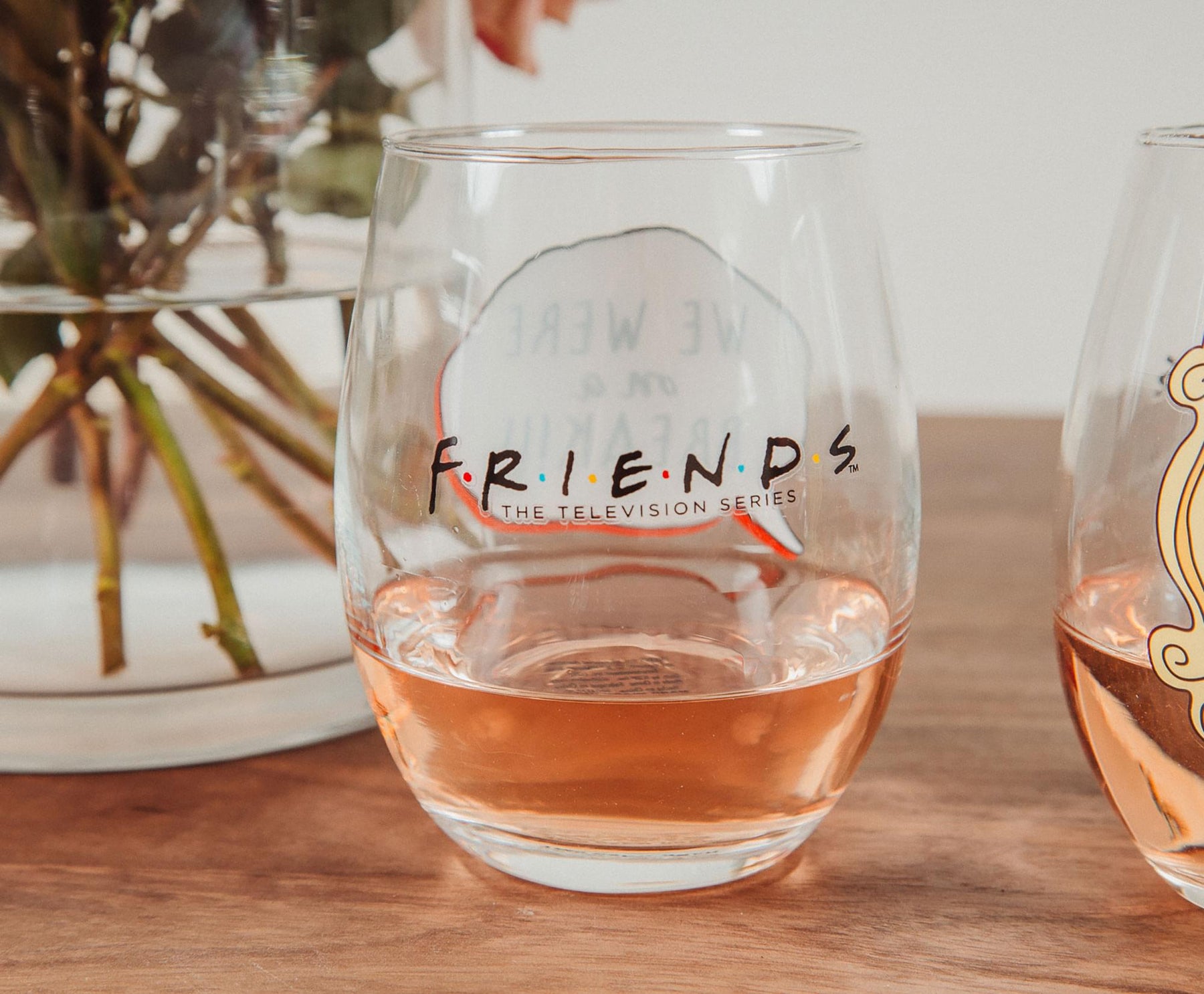 Friends Iconic Quotes 21-Ounce Stemless Wine Glasses | Set of 4