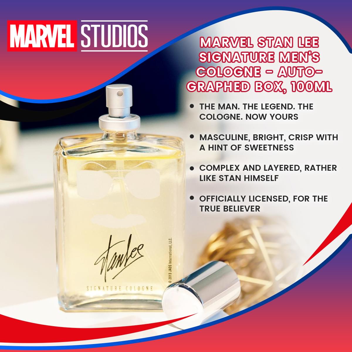 Marvel Stan Lee Signature Men's Cologne - Autographed Box, 100ml