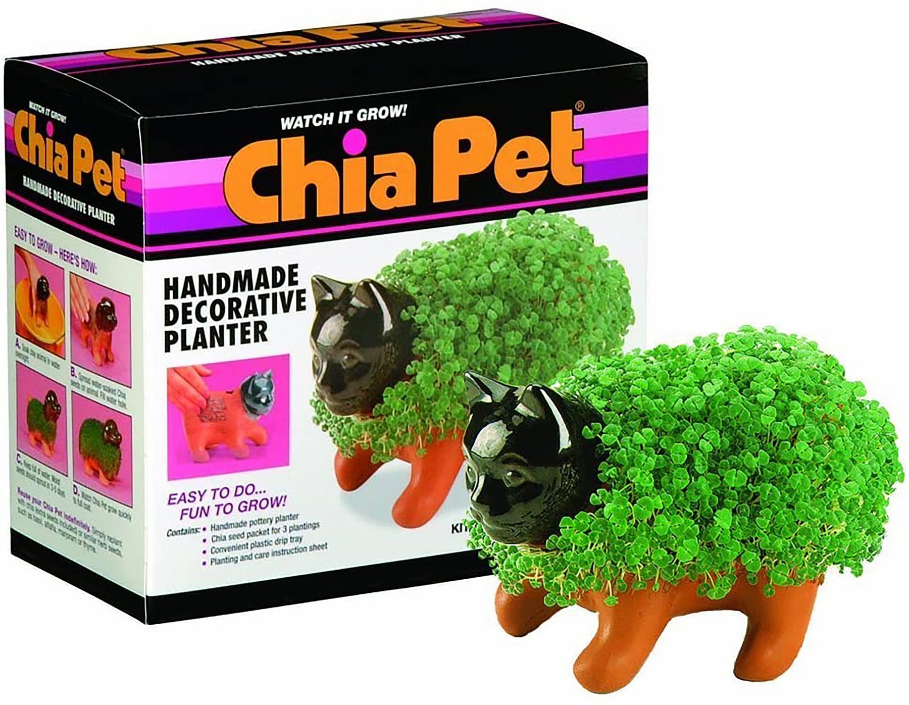 Kitten Chia Pet Decorative Pottery Planter