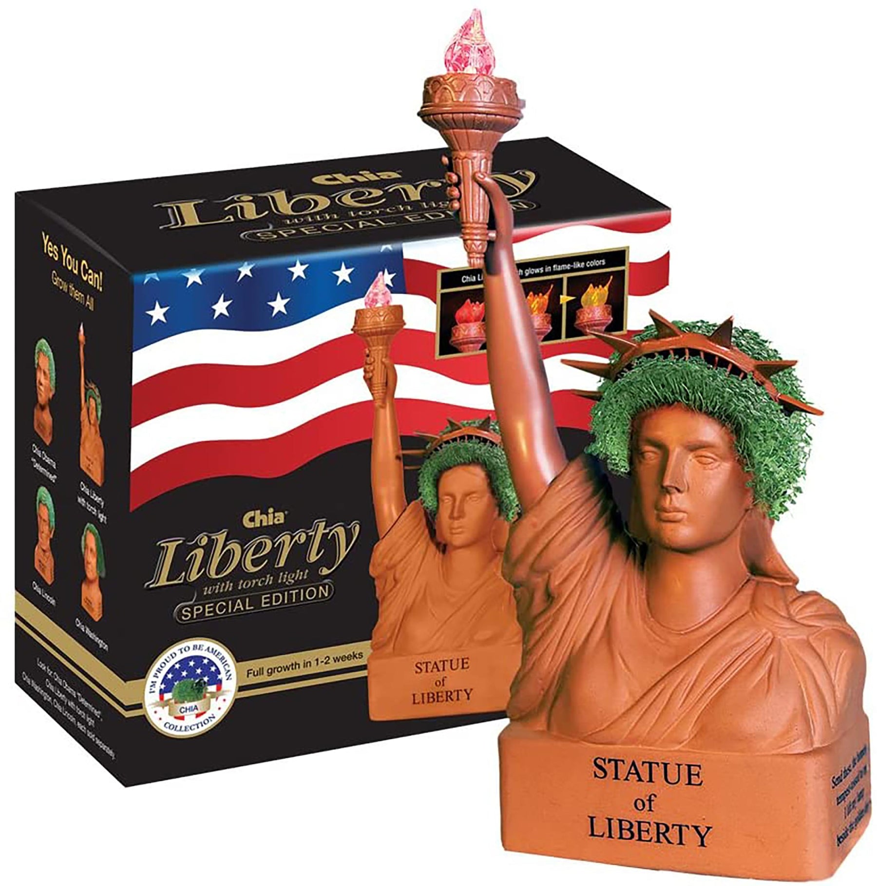 Statue of Liberty Chia Pet Decorative Pottery Planter