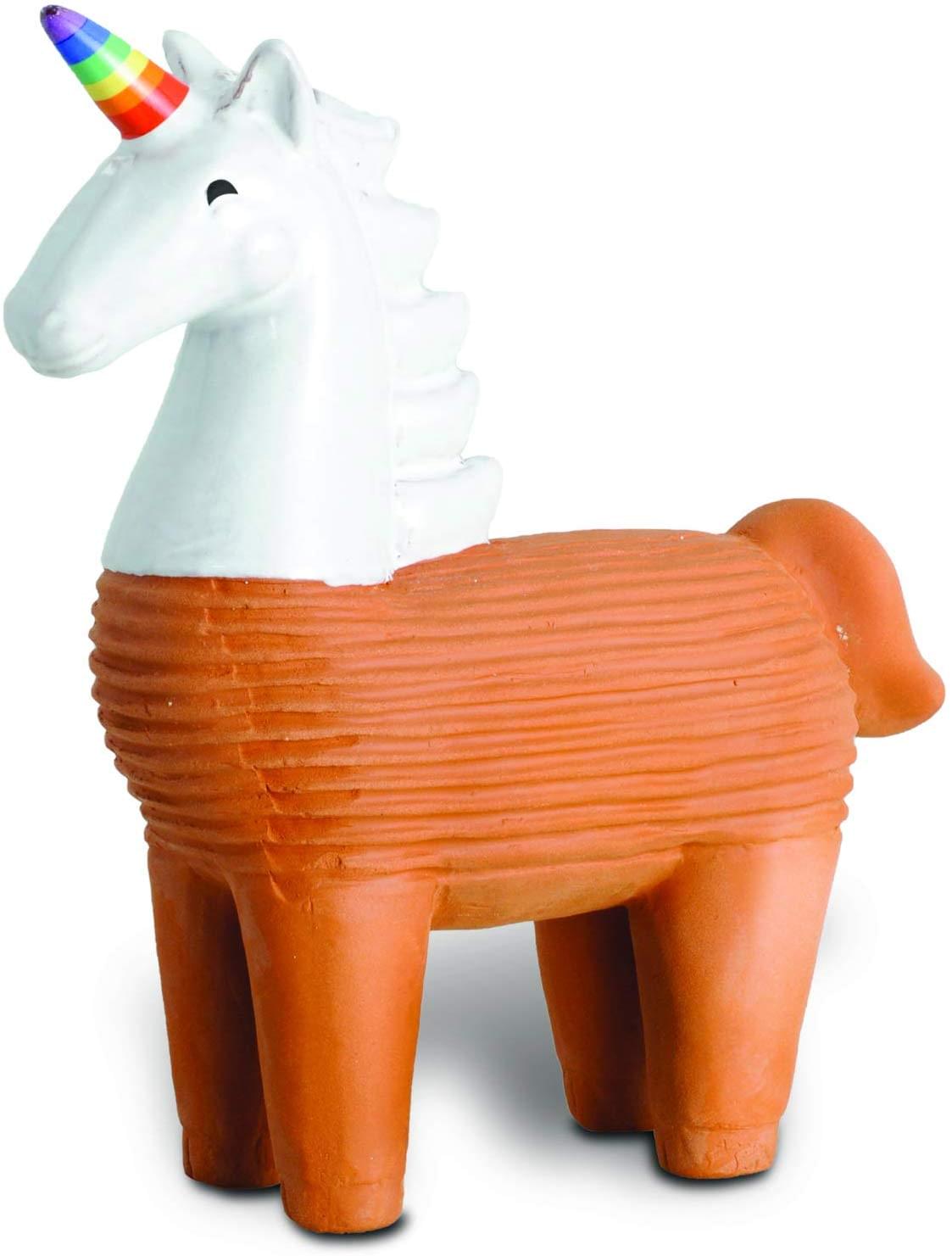 Unicorn with Rainbow Horn Chia Pet Decorative Planter