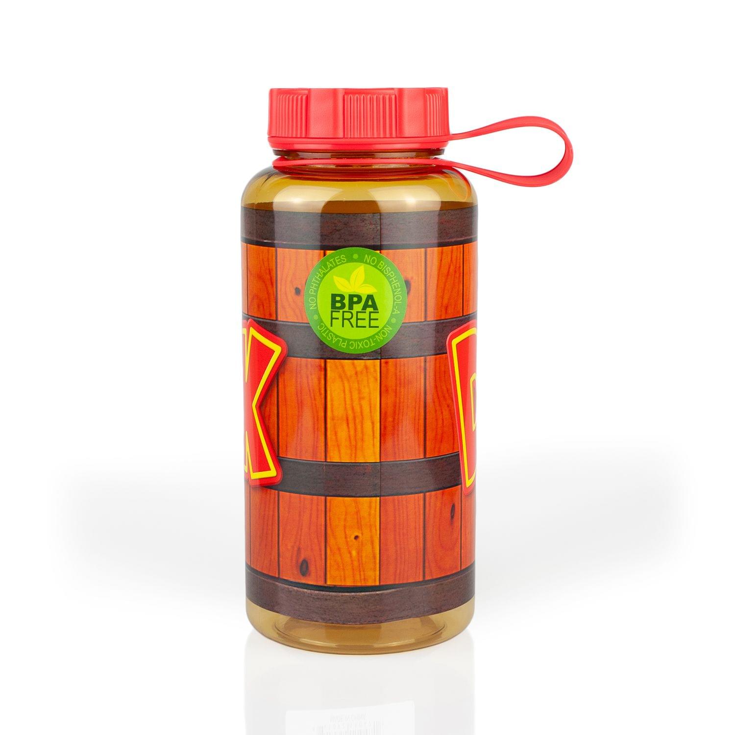 EXCLUSIVE Donkey Kong Water Bottle | Designed to Look Like DK's Barrel | 24 Oz.