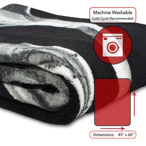Skyrim Dragon Emblem Lightweight Fleece Throw Blanket | 45 x 60 Inches