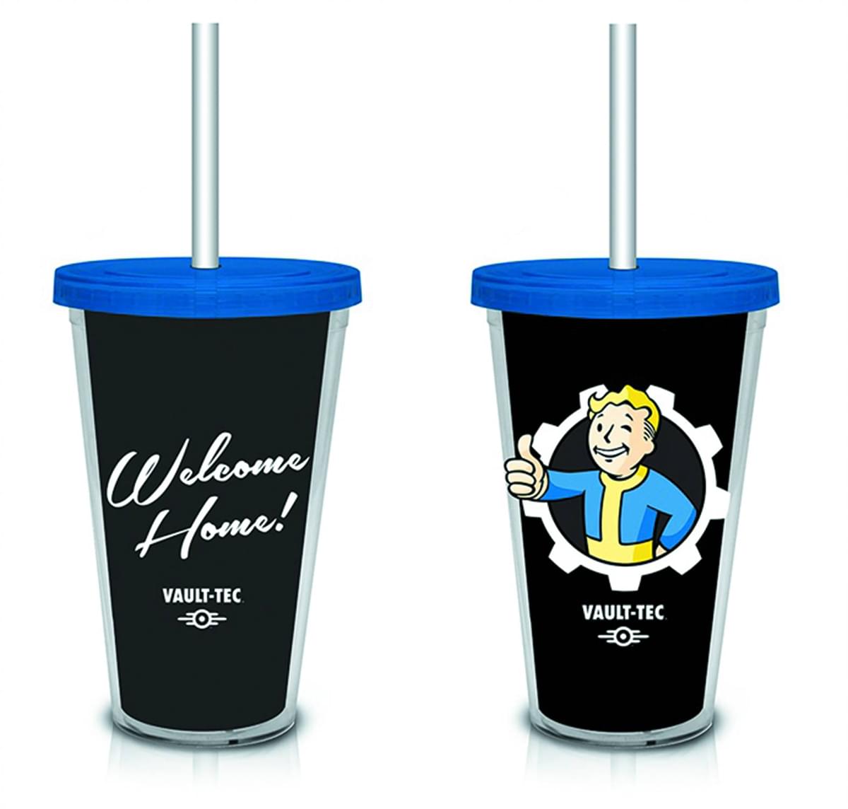 Fallout "Welcome Home" Vault-Tec (Black) 18oz. Travel Cup with Straw