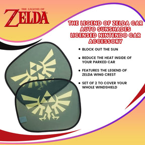 The Legend of Zelda Car Auto Sunshades | Licensed Nintendo Car Accessory