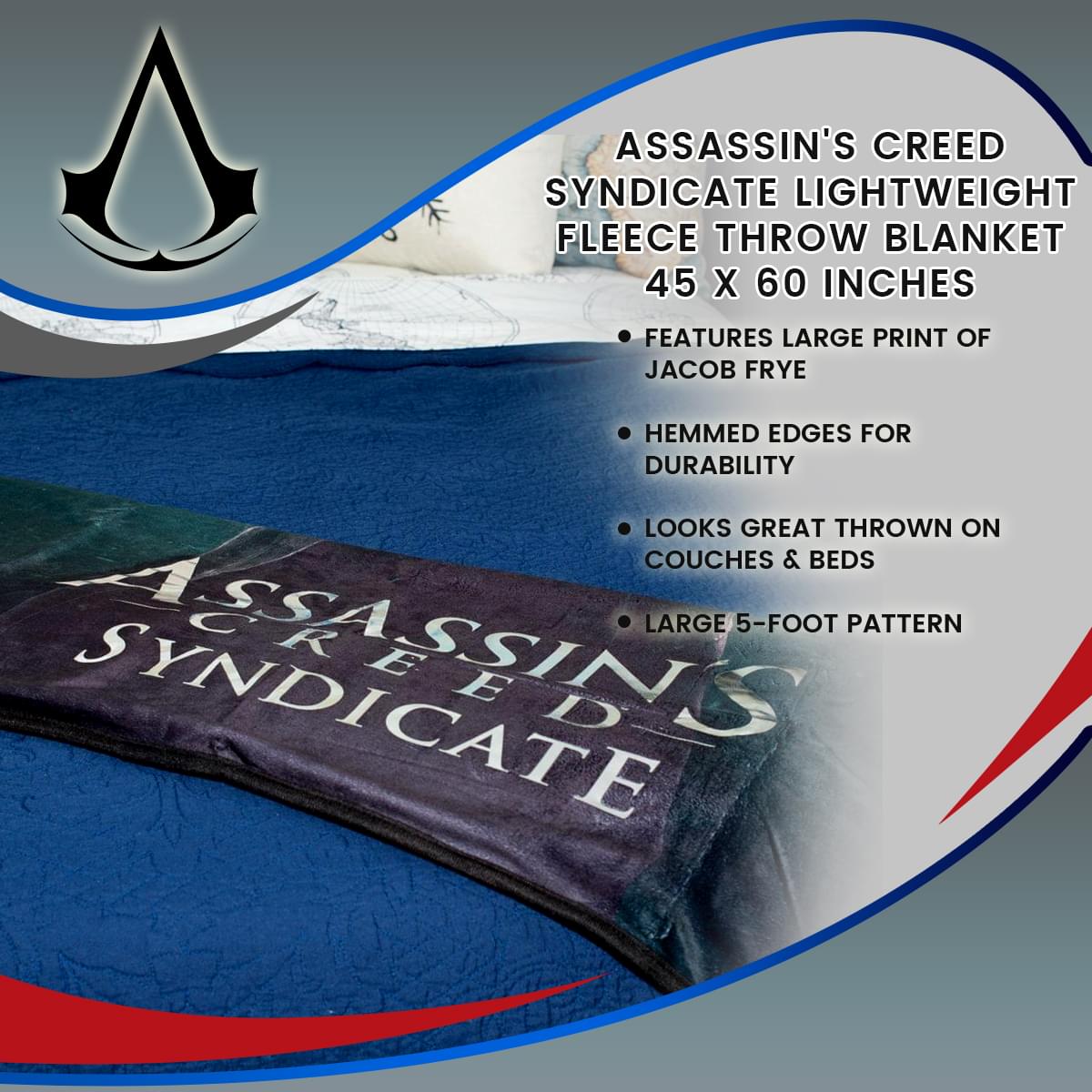 Assassin's Creed Syndicate Lightweight Fleece Throw Blanket | 45 x 60 Inches