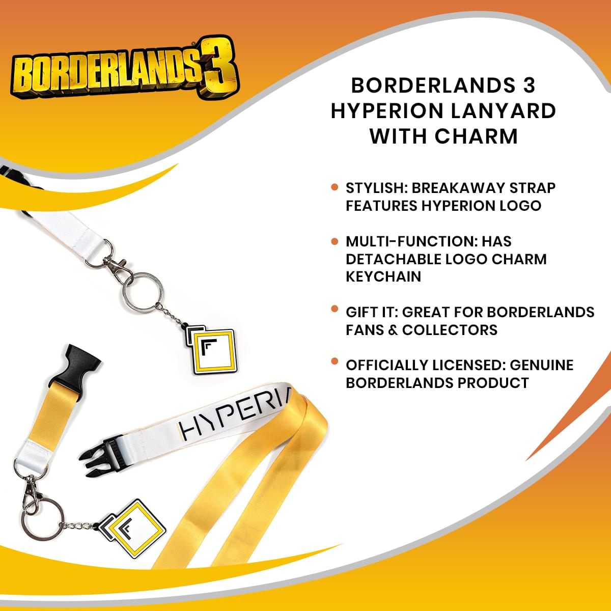 Borderlands 3 Hyperion Lanyard with Charm