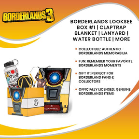 Borderlands LookSee Gift Box #1 | Claptrap Blanket | Lanyard | Water Bottle | More