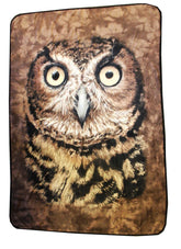 Owl Face Lightweight Fleece Throw Blanket | 45 x 60 Inches