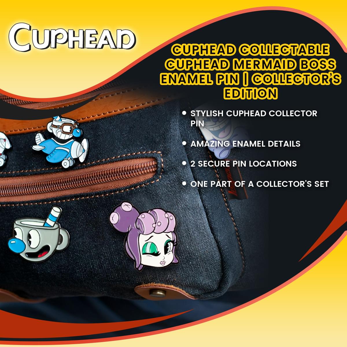 Cuphead Collectable | Cuphead Mermaid Boss Enamel Pin | Collector’s Edition