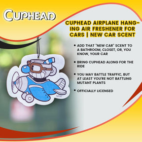 Cuphead Airplane Hanging Air Freshener for Cars | New Car Scent