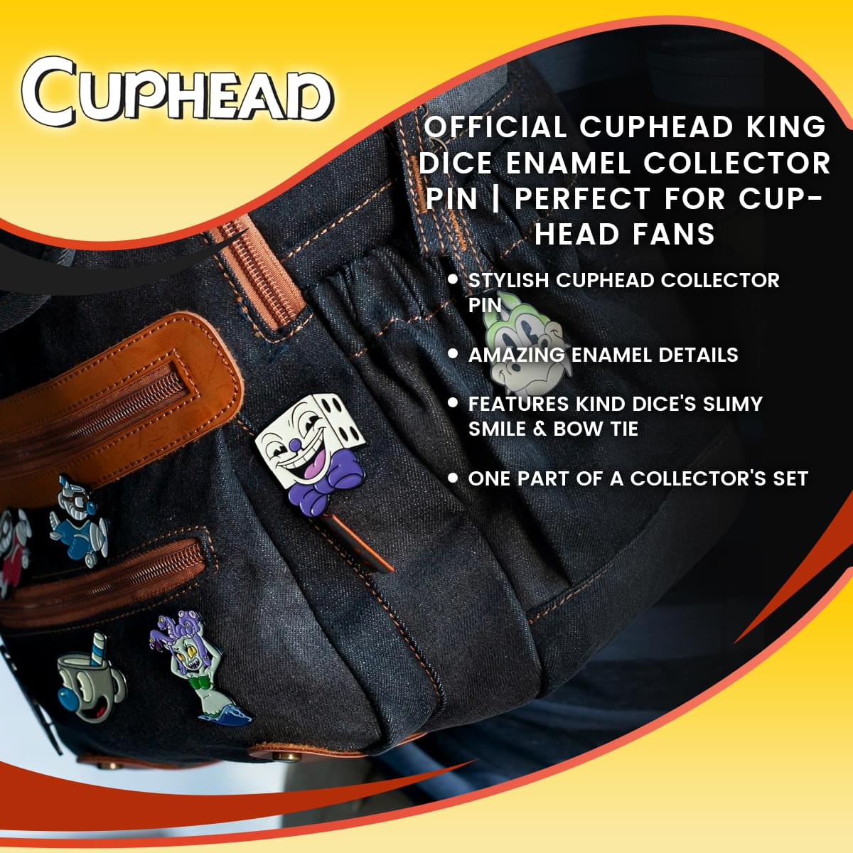 OFFICIAL Cuphead King Dice Enamel Collector Pin | Perfect for Cuphead Fans