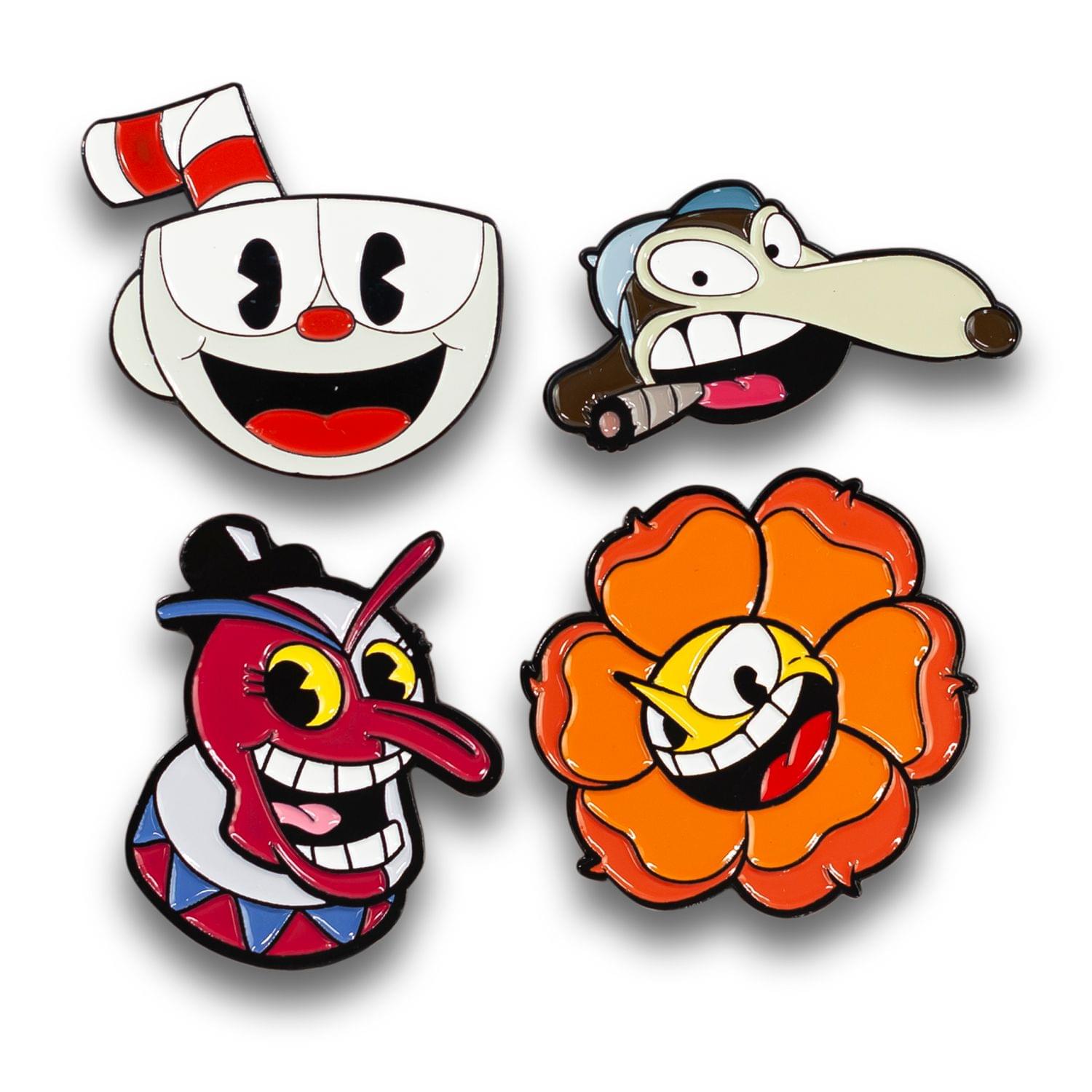 Cuphead Collectibles| Exclusive Cuphead Enamel Pin Set 4 Pack