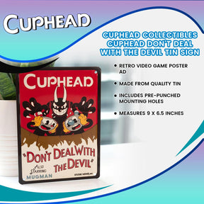 Cuphead Collectibles | Cuphead Don't Deal With The Devil Tin Sign