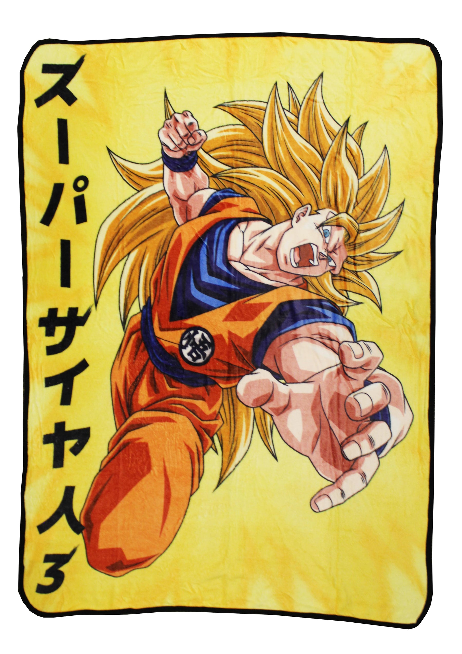 Dragon Ball Z Goku Super Saiyan 3 Japanese Fleece Throw Blanket | 60 x 45 Inches