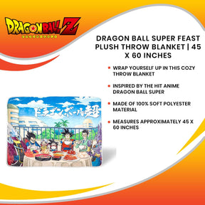 Dragon Ball Super Feast Plush Throw Blanket | 45 x 60 Inches